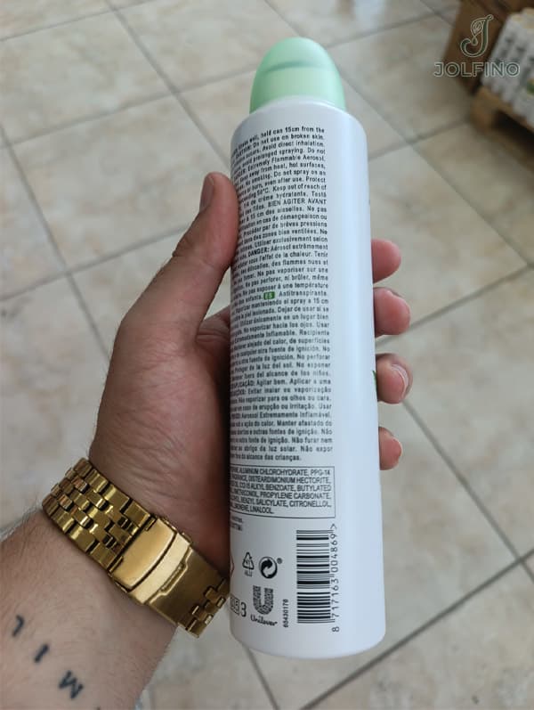 اسپری ضدتعریق زنانه داو Go Fresh خیار و چای سبز 250 میل — تصویر ۳