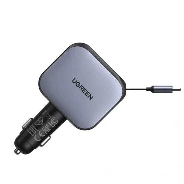 شارژر فندکی ۱۴۵ وات یوگرین Nexode با کابل USB-C جمع‌شونده مدل EC604 کد 55910 — تصویر ۲
