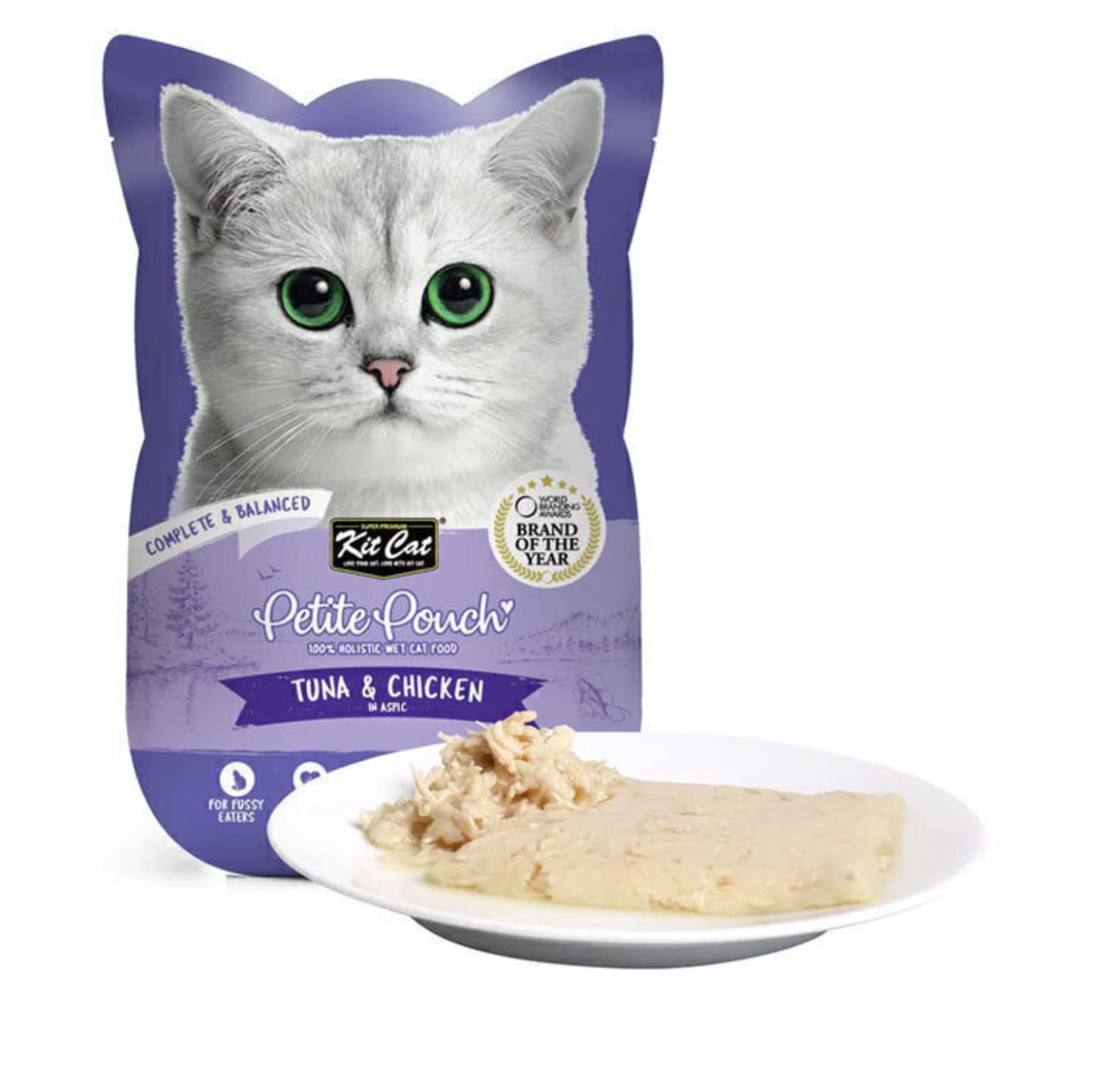 پوچ گربه کیت کت با طعم ماهی تن و مرغ وزن 70 گرم kit cat cat pouch tuna&chicken