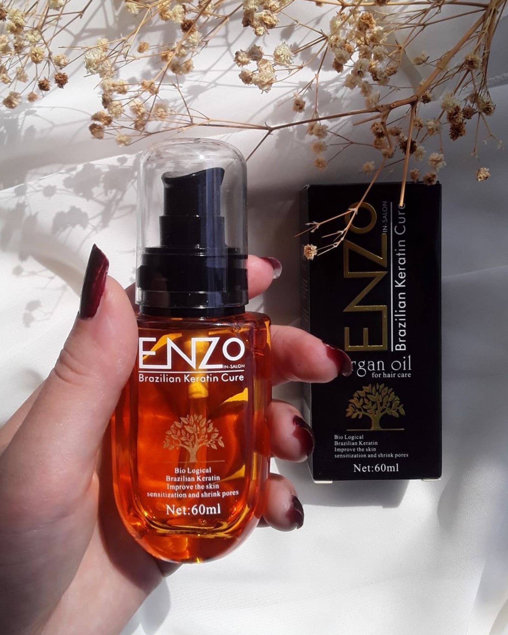 روغن مو انزو مدل آرگان حجم ۶۰ میل-Enzo Argan Oil