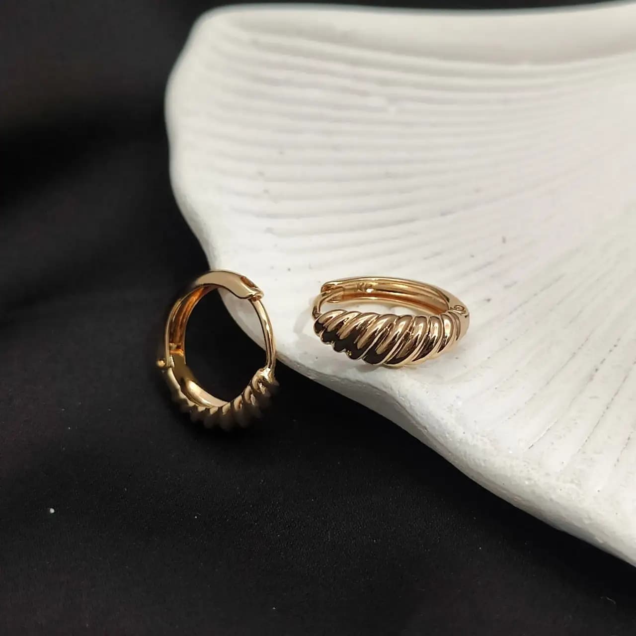 گوشواره حلقه ای ژوپینگ اصل طرح طلا کد 10235