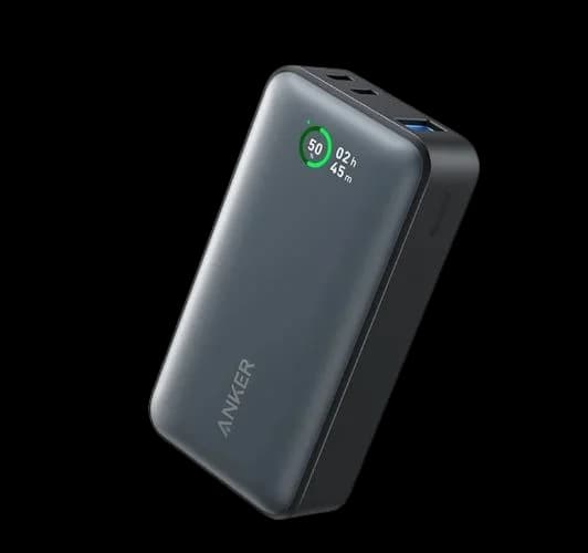 پاوربانک انکر ⁦Anker 533⁩ مدل ⁦A1256H11⁩، ظرفیت ۱۰۰۰۰ میلی‌آمپرساعت و توان ۳۰ وات — تصویر ۲