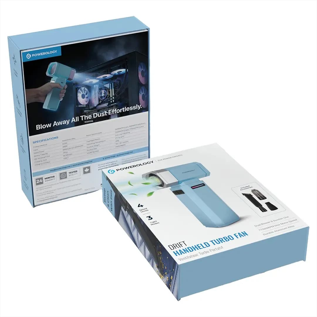 جت فن شارژی پاورولوژی مدل Drift کد PWMY96005BU با باتری ۸۰۰۰ میلی‌آمپرساعتی — تصویر ۸