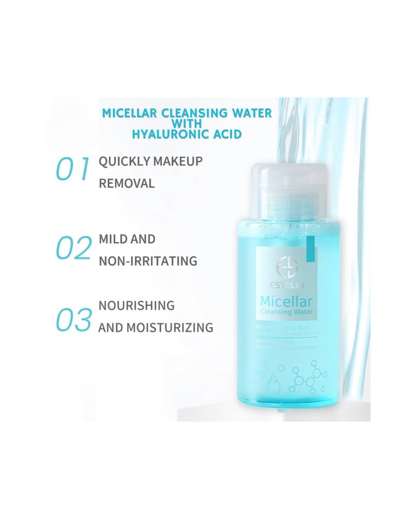 میسلار واتر استلین حجم ۳۰۰ میل- Miccelar Water Estelin — تصویر ۵