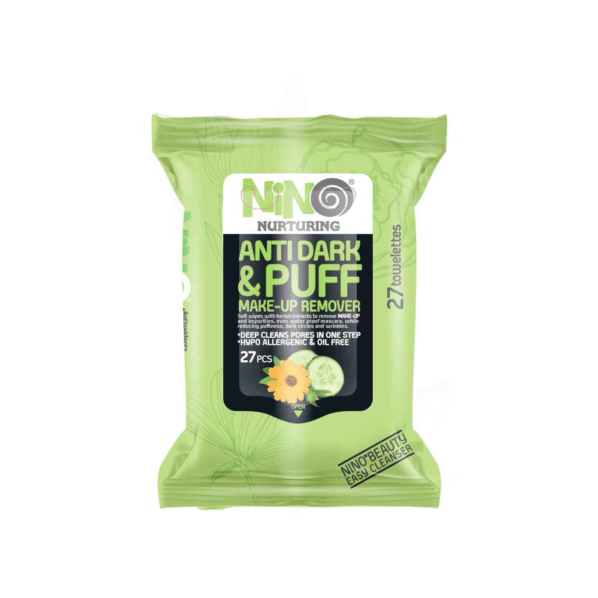 دستمال مرطوب نینو مدل ANTI DARK AND PUFF