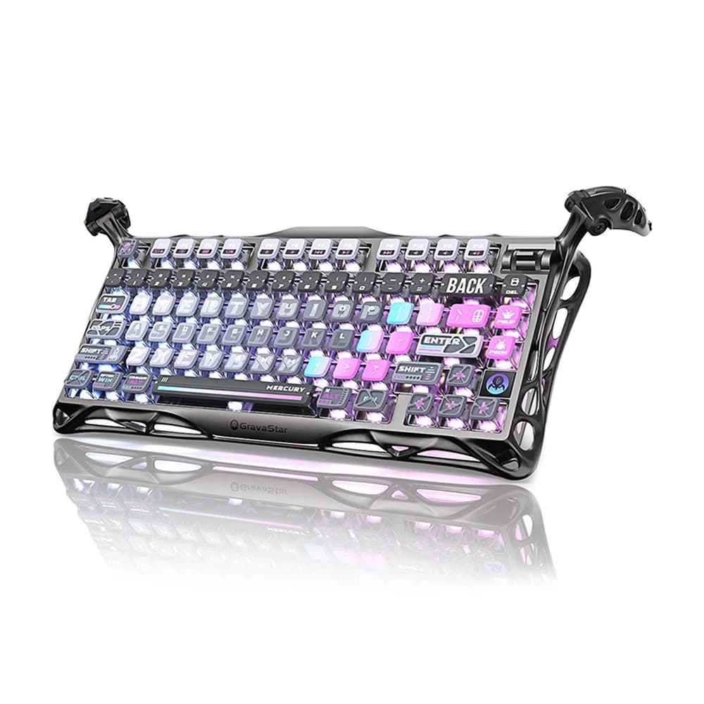 کیبورد بی سیم گیمینگ گراوااستار نسخه کلکسیونی مدل Mercury K1 Pro Wireless Mechanical Gaming Keyboard Special Edition-Cyberpunk