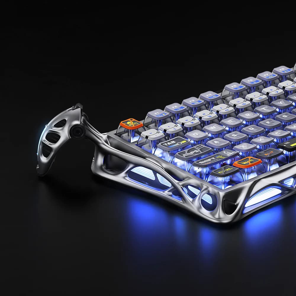 کیبورد بی سیم گیمینگ گراوااستار مدل Mercury K1 Pro Wireless Mechanical Gaming Keyboard-interstellar silver — تصویر ۲