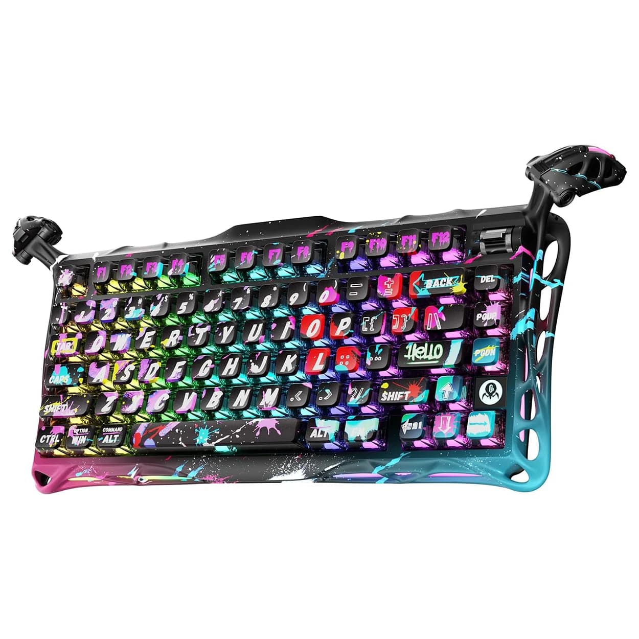 کیبورد گیمینگ گراوااستار نسخه کلکسیونی مدل Mercury V75 Pro Hall Effect Magnetic Gaming Keyboard-Special edition-Neon Graffiti