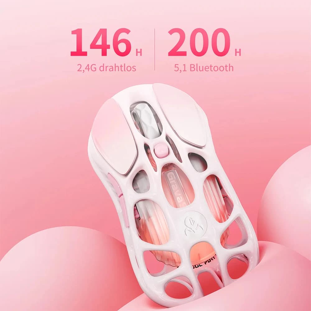 موس گیمینگ GravaStar Mercury M1 Pro Sakura Pink — تصویر ۶