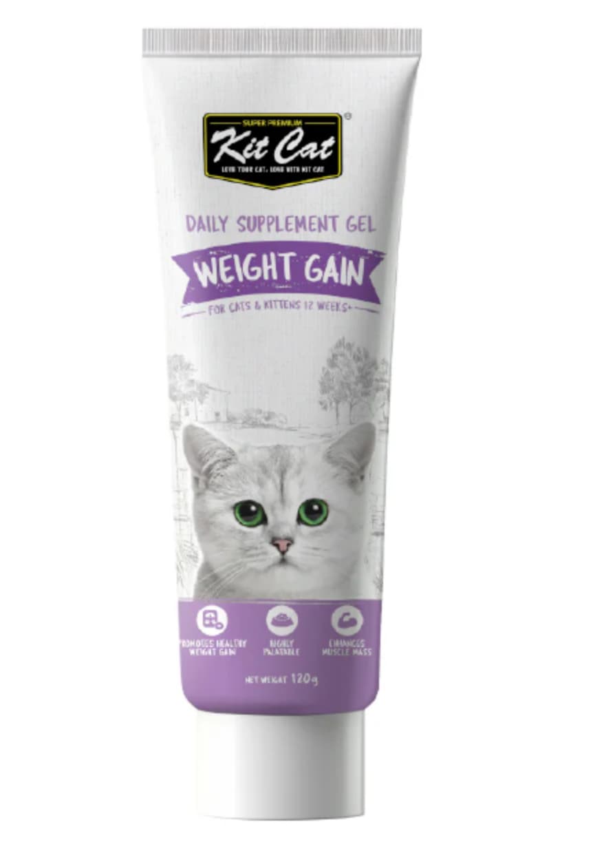 خمیر مکمل افزایش وزن گربه کیتکت Kit Cat Weight Gain Daily Supplement Gel | وزن ۱۲۰ گرم — تصویر ۲