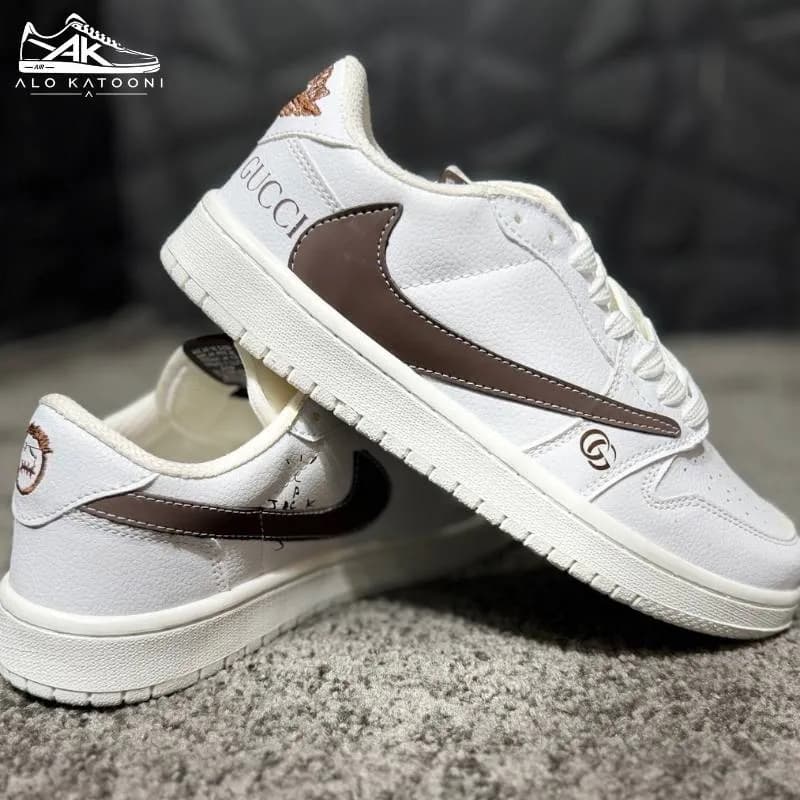 کتونی جردن ترویس سفید موکا کد K1022 — تصویر ۵