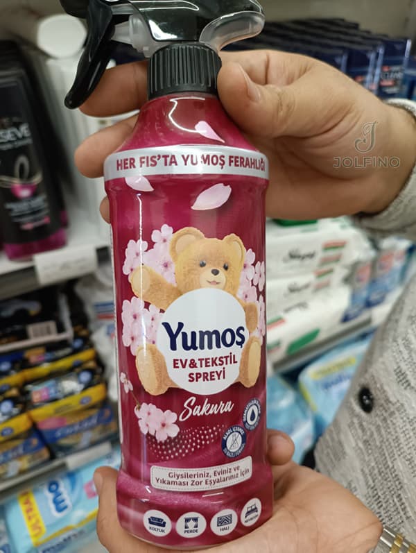 اسپری خوشبوکننده لباس و سطوح پارچهای یوموش Yumoş Sakura حجم 450 میل — تصویر ۲