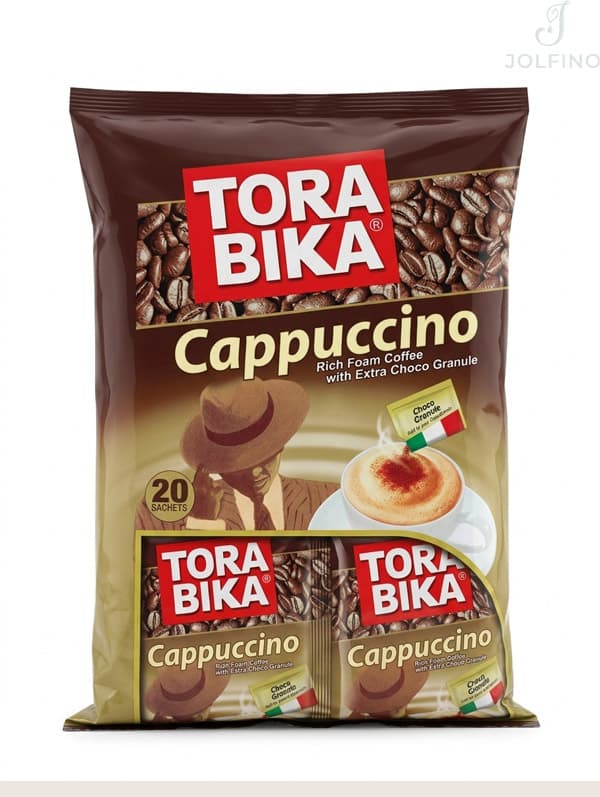 کاپوچینو ترابیکا Torabika مدل Cappuccino بسته 20 عددی (همراه با پودر شکلات)