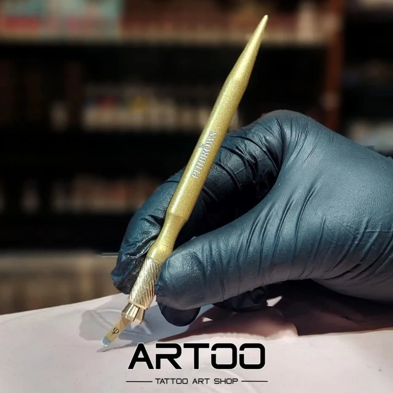 قلم میکروبلیدینگ تک سر طرح Phibrows طلایی