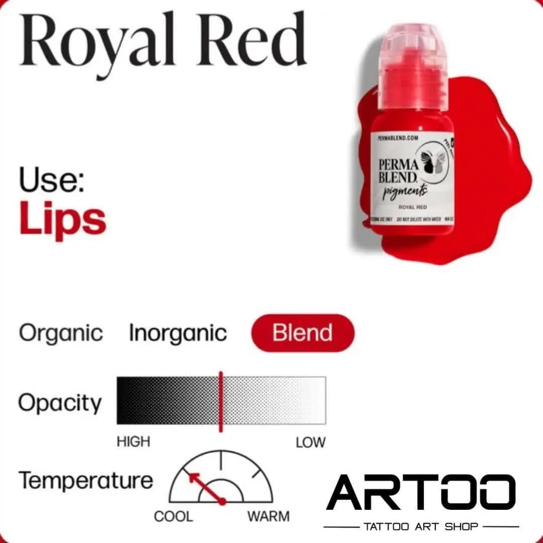 رنگ تتو پرمابلند رویال رد PERMA BLEND Royal Red — تصویر ۳