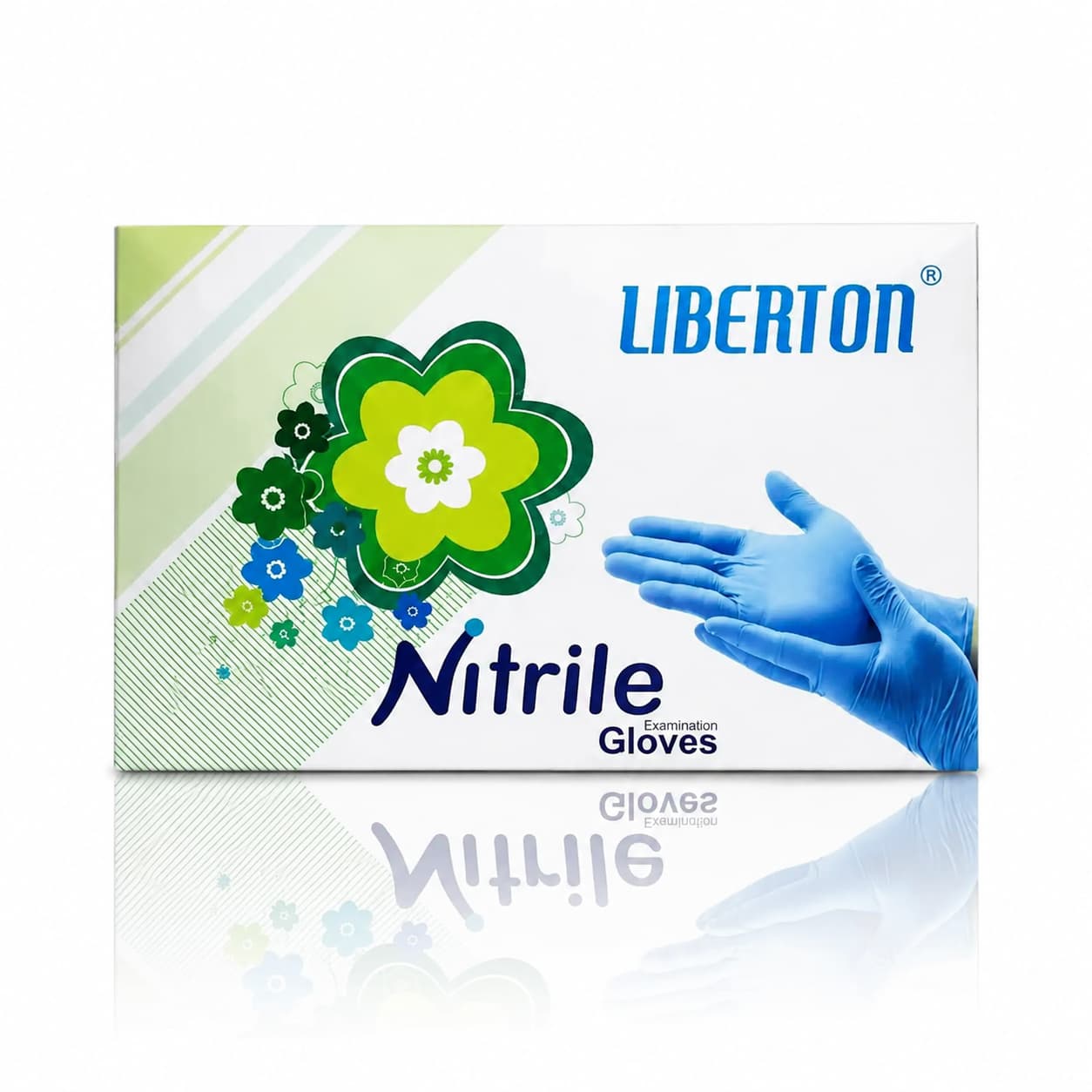 دستکش نیتریل آبی بسته 100عددی_ Liberton