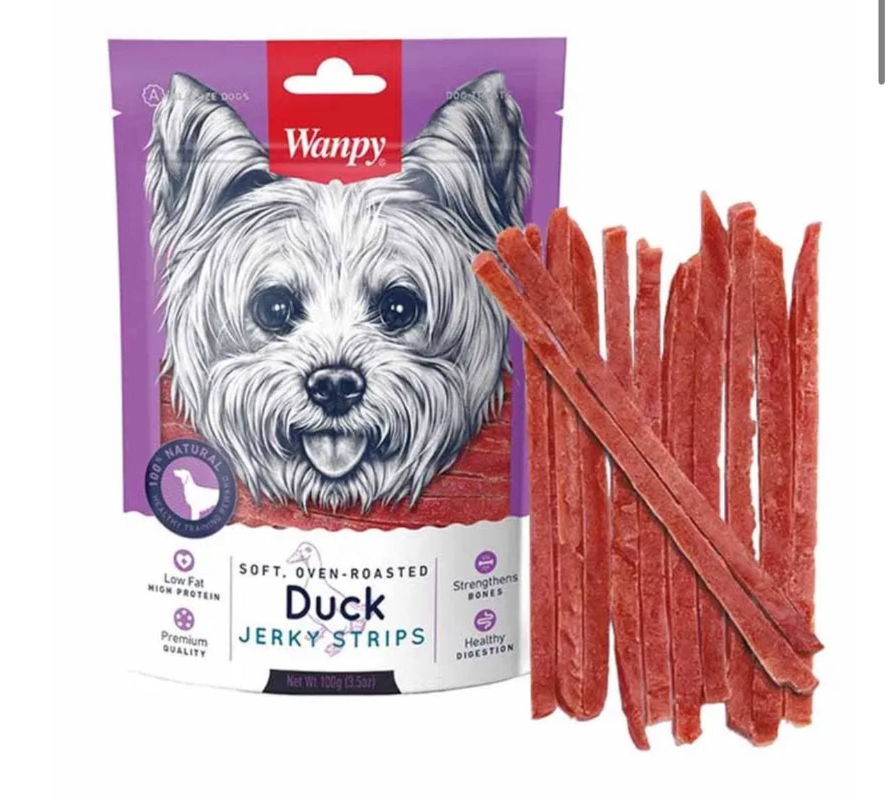 تشویقی سگ اردک ونپی Duck Jerky Strips Wanpy Duck Jerky Strips 100g