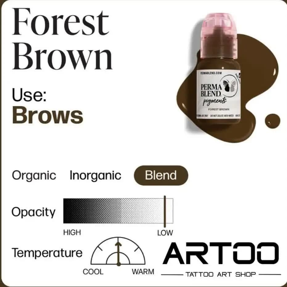 رنگ تتو پرمابلند فارست براون PERMA BLEND Forest Brown — تصویر ۲