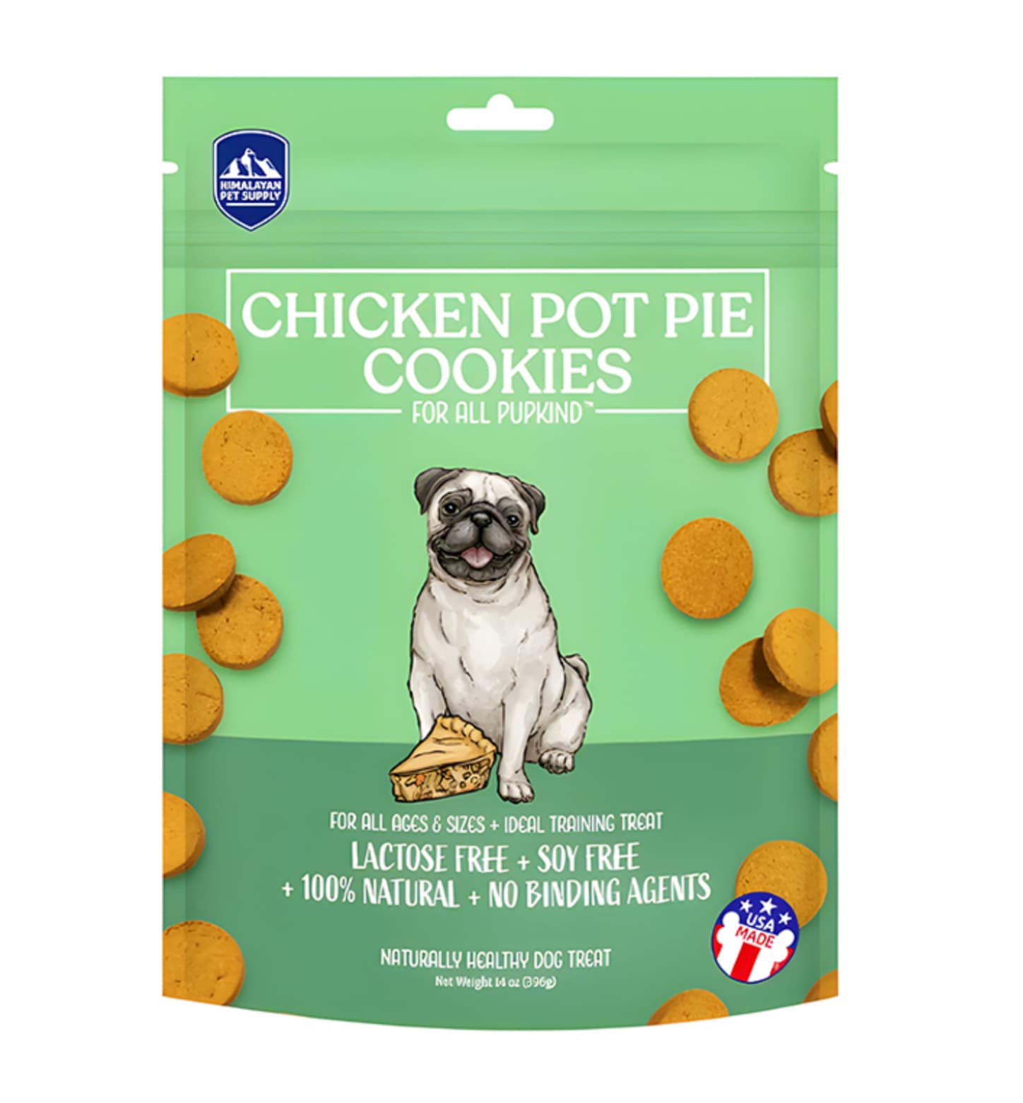 تشویقی بیسکویتی سگ هیمالین با طعم پای مرغ Himalayan Pot Pie Cookies – وزن ۳۹۶ گرم