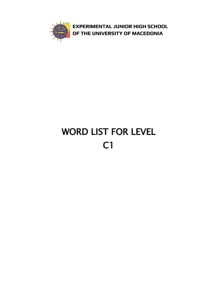 کتاب Level C1 Word List (فهرست واژگان سطح C1) نسخه انگلیسی PDF