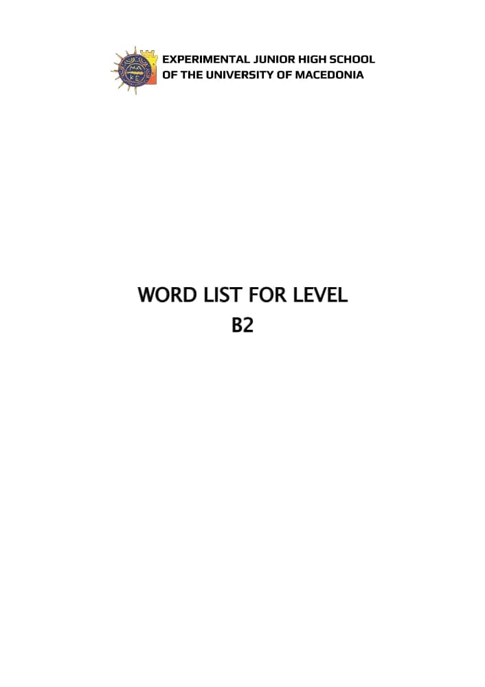 کتاب Level B2 Word List (فهرست واژگان سطح B2) نسخه انگلیسی PDF
