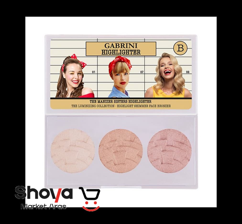 پالت هایلایتر سه عددی گابرینی Gabrini سری B مدل Highlighter Palette B
