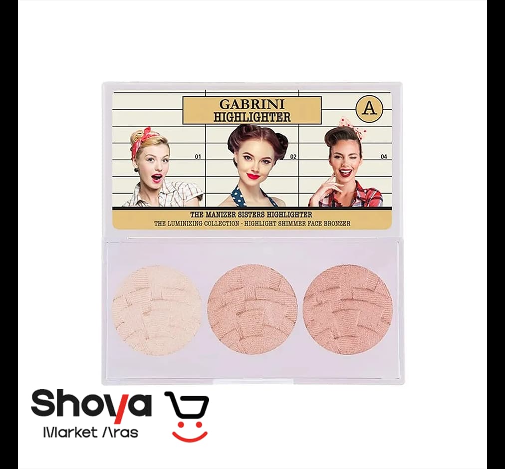 پالت هایلایتر سه عددی گابرینی Gabrini سری A مدل Highlighter Palette A