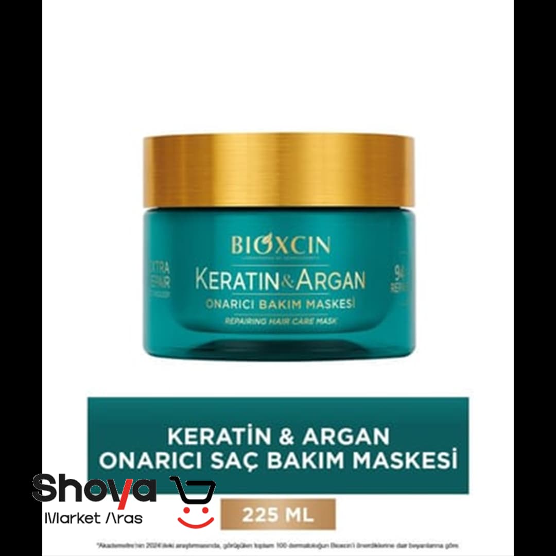 ماسک موی کاسه‌ای بیوکسین Bioxcin مدل Keratin & Argan حاوی آرگان و کراتین مناسب موهای خشک حجم 225 میلی‌لیتر — تصویر ۲