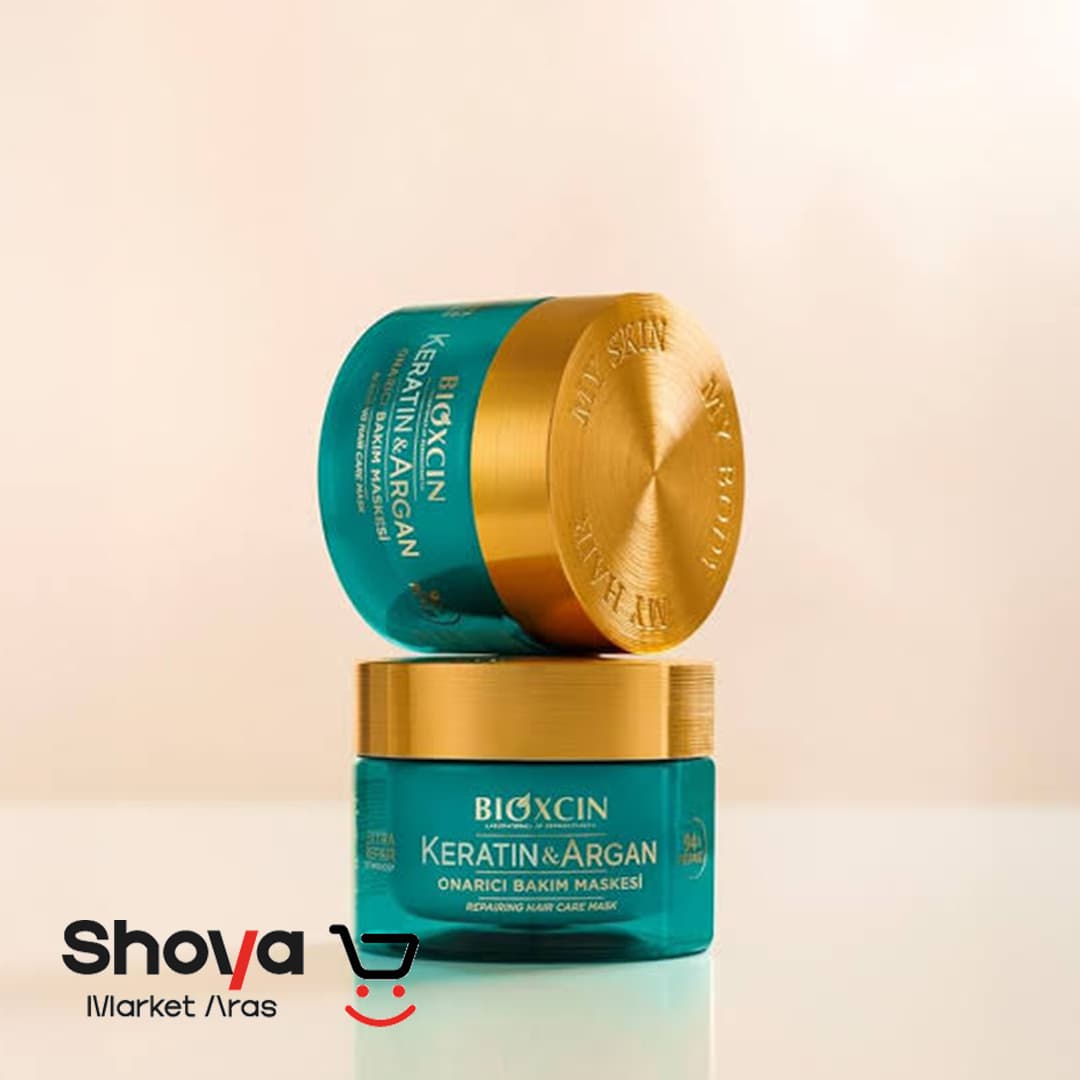 ماسک موی کاسه‌ای بیوکسین Bioxcin مدل Keratin & Argan حاوی آرگان و کراتین مناسب موهای خشک حجم 225 میلی‌لیتر — تصویر ۳