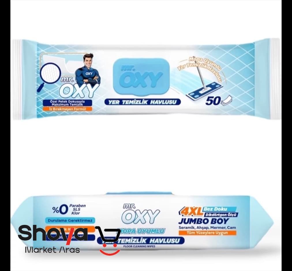 دستمال مرطوب مخصوص تی مستر اوکسی Mr. Oxy بسته 50 عددی