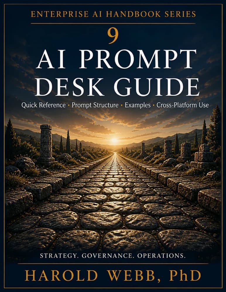 کتاب V9 AI Prompt Desk Guide (راهنمای رومیزی پرامپت هوش مصنوعی) نسخه انگلیسی PDF | هارولد وب