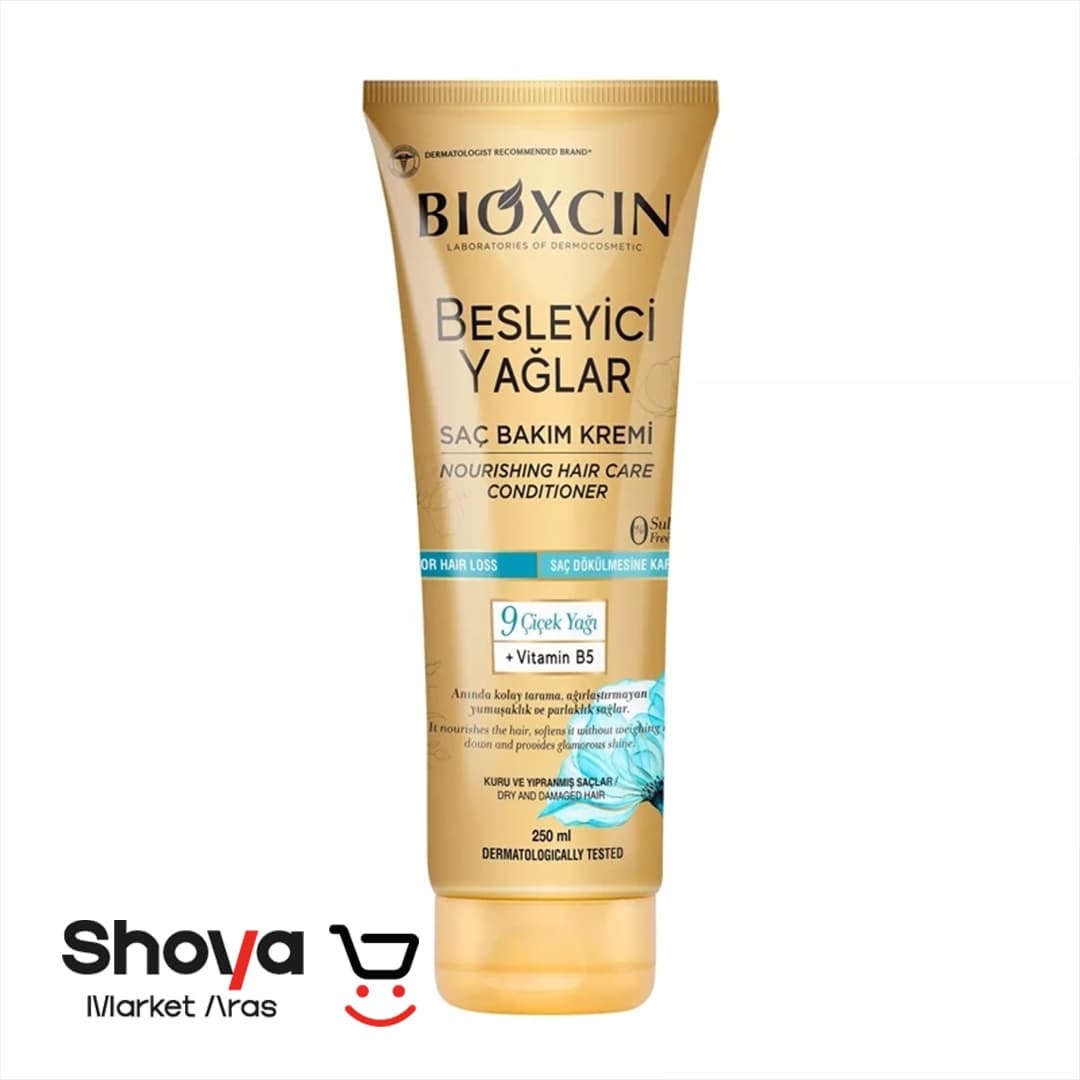 کرم مو بیوکسین Bioxcin مدل Besleyici Yağlar حاوی 9 روغن گل مغذی حجم 250 میلی‌لیتر