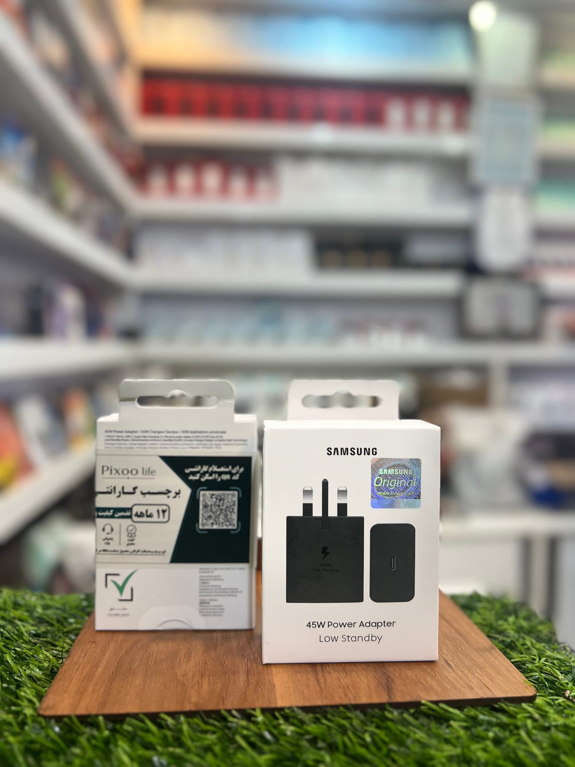 آدابتور اورجینال سامسونگ 45W lov standby+کابل شارژ+ دارای گارانتی اصلی
