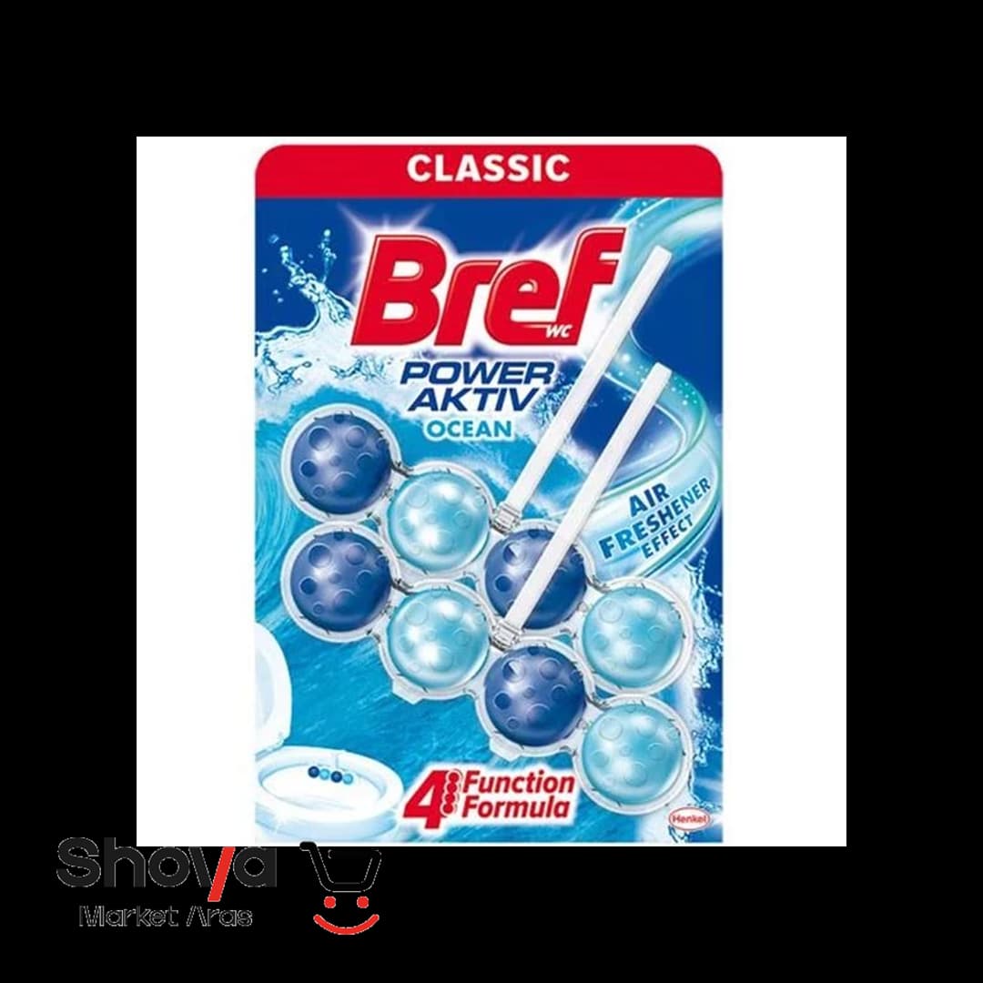 خوشبوکننده توالت فرنگی برف Bref مدل Power Aktiv با رایحه اقیانوس بسته 8 عددی