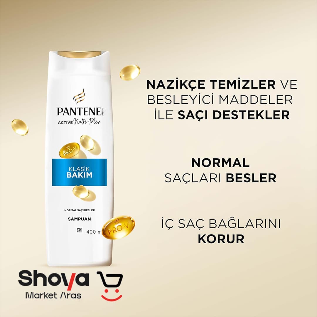 شامپو پنتن Pantene مدل Klasik Bakım کلاسیک مناسب موهای نرمال حجم 400 میلی‌لیتر — تصویر ۴