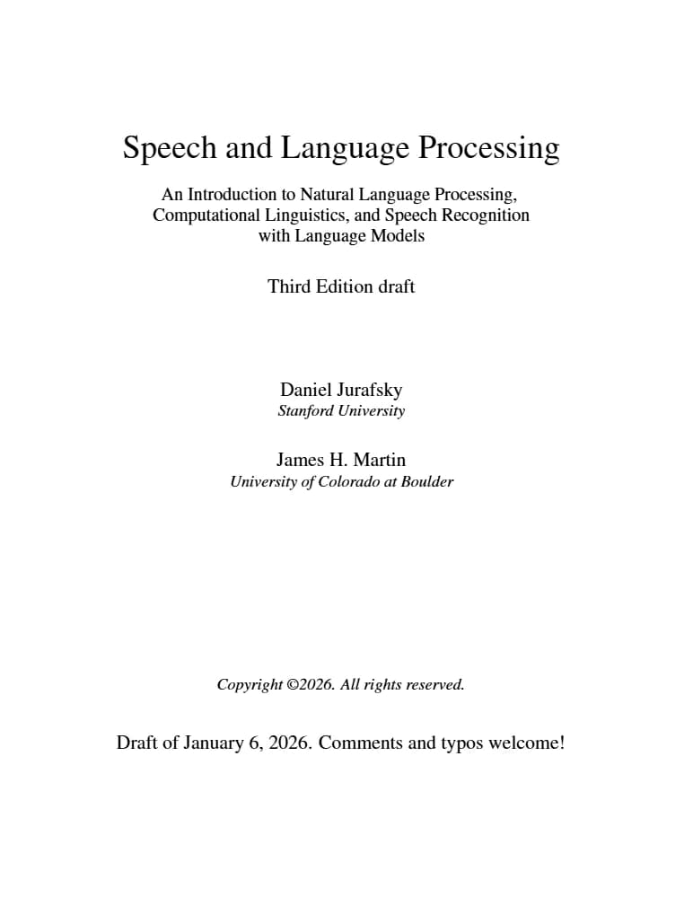کتاب Speech and Language Processing (پردازش گفتار و زبان) نسخه انگلیسی PDF | دنیل جورافسکی، جیمز اچ. مارتین