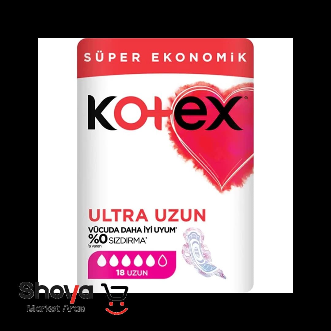 نوار بهداشتی کوتکس Kotex مدل Ultra Uzun سایز بسیار بلند بسته 18 عددی