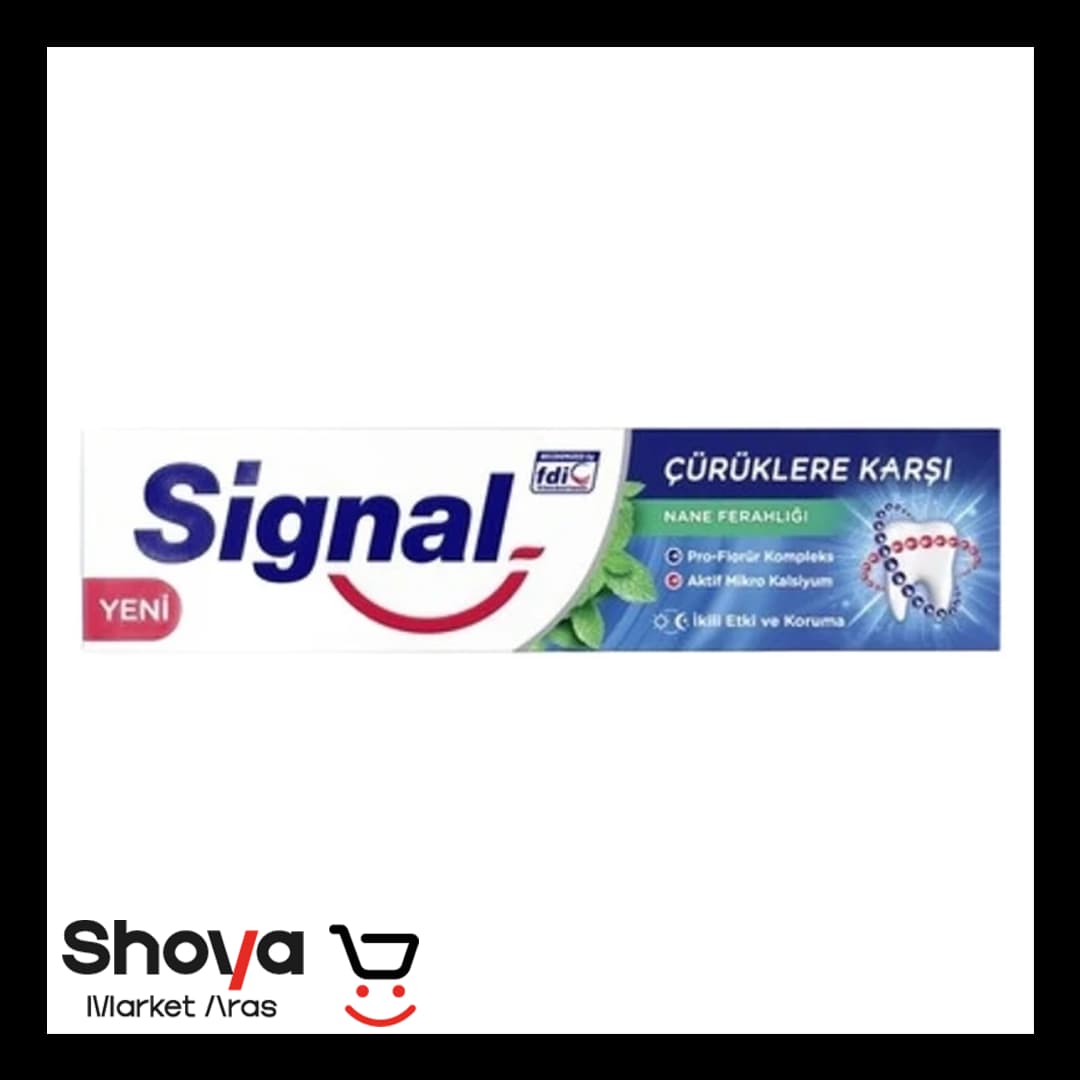 خمیر دندان سیگنال Signal مدل ضد پوسیدگی ترکیه حاوی عصاره نعنا حجم 100 میلی‌لیتر