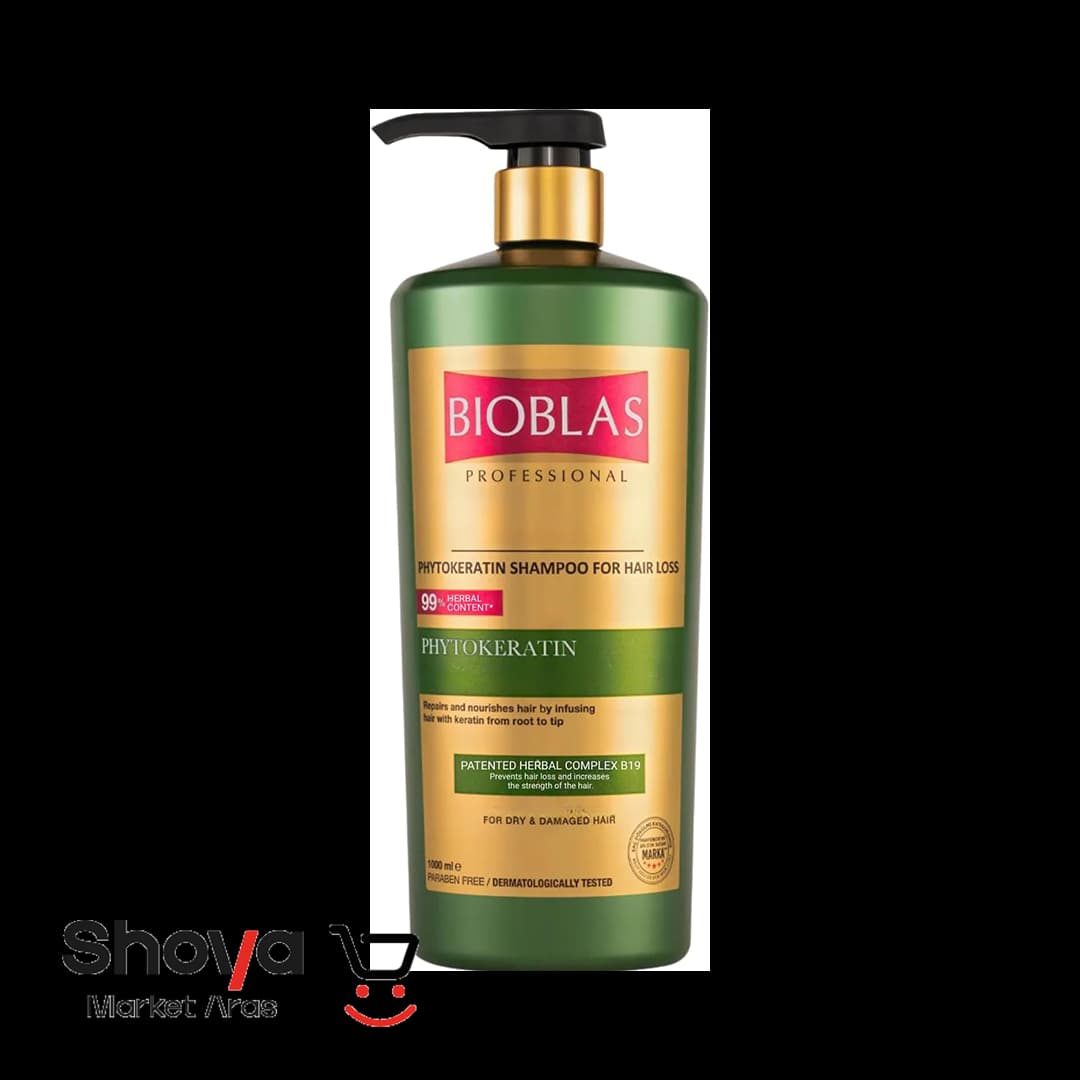 شامپو ضد ریزش بیوبلاس Bioblas حاوی فیتوکراتین (کراتین گیاهی) مدل Phytokeratin حجم 1000 میلی لیتر