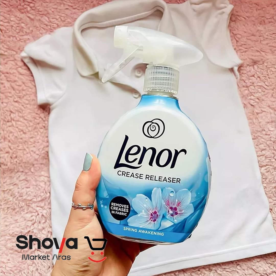 اسپری ضد چروک و خوشبو کننده لباس لنور Lenor رایحه گل‌های بهاری حجم 500 میلی‌لیتر — تصویر ۵
