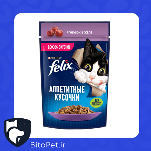 پوچ گربه فلیکس 85 gr بره در ژله — تصویر ۲