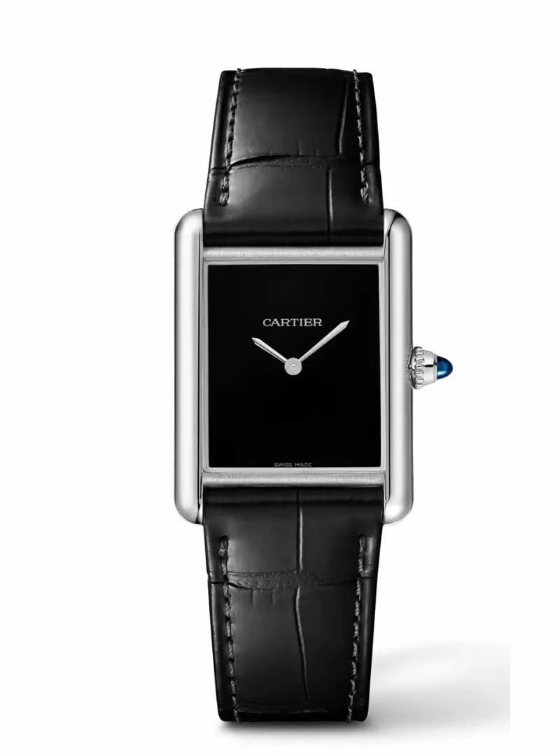 کارتیر تانک صفحه مهندسی زنانه مشکی cartier tank