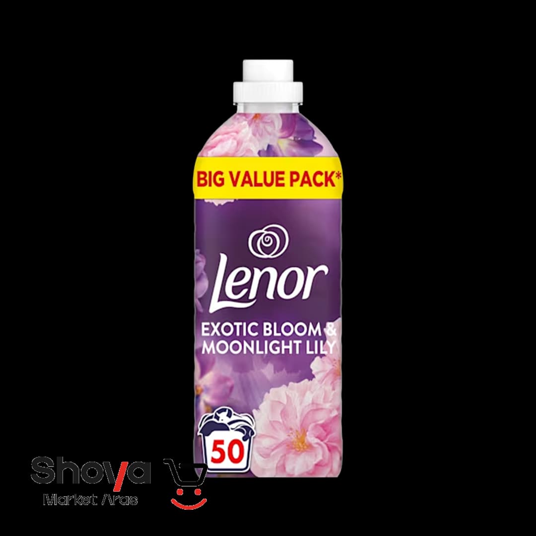 نرم کننده لباس لنور Lenor رایحه سوسن مهتابی و شکوفه‌های خاص حجم 1650 میلی‌لیتر