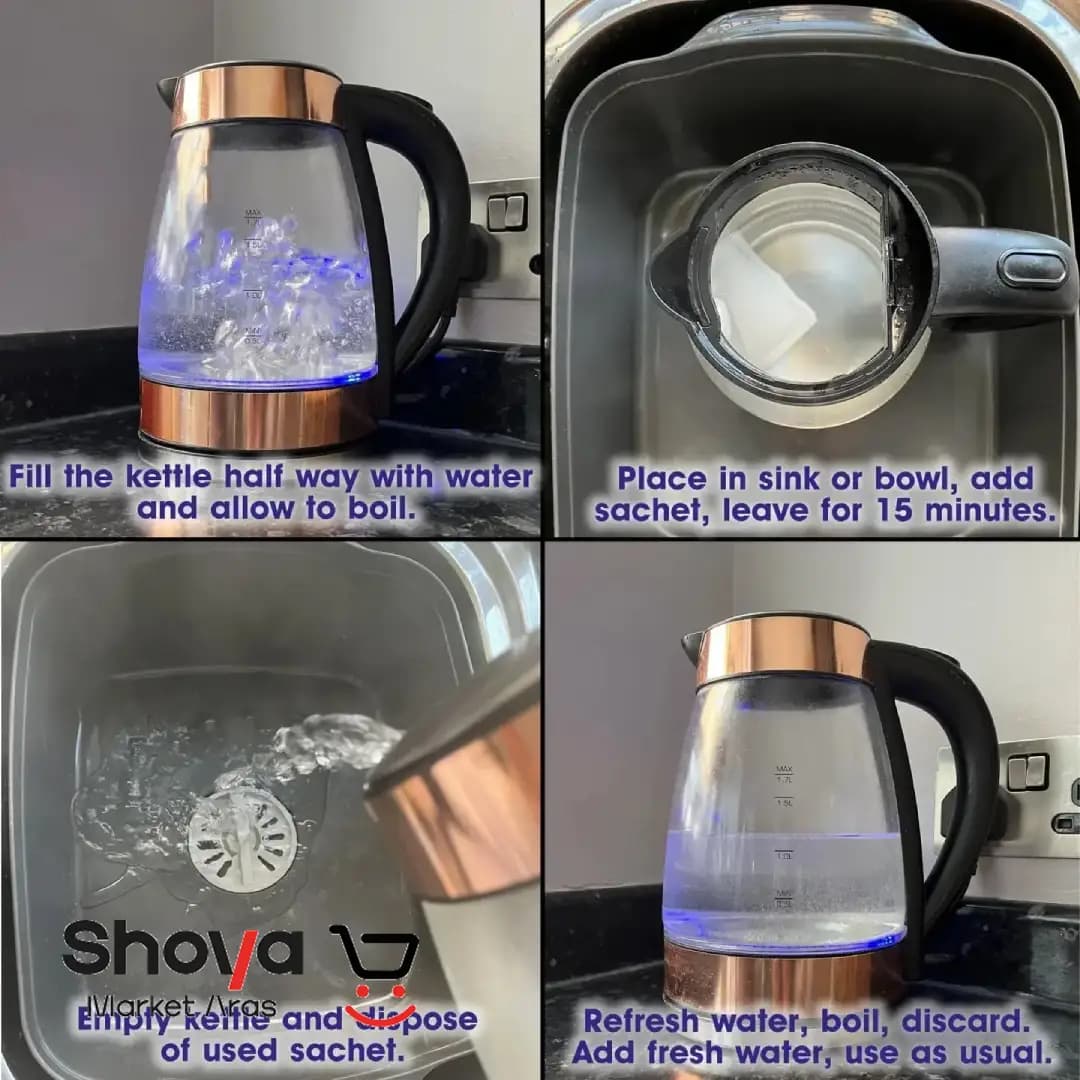 پودر رسوب زدای کتری دوزیت Duzzit مدل Kettle Descaler بسته 2 عددی وزن 80 گرم — تصویر ۳