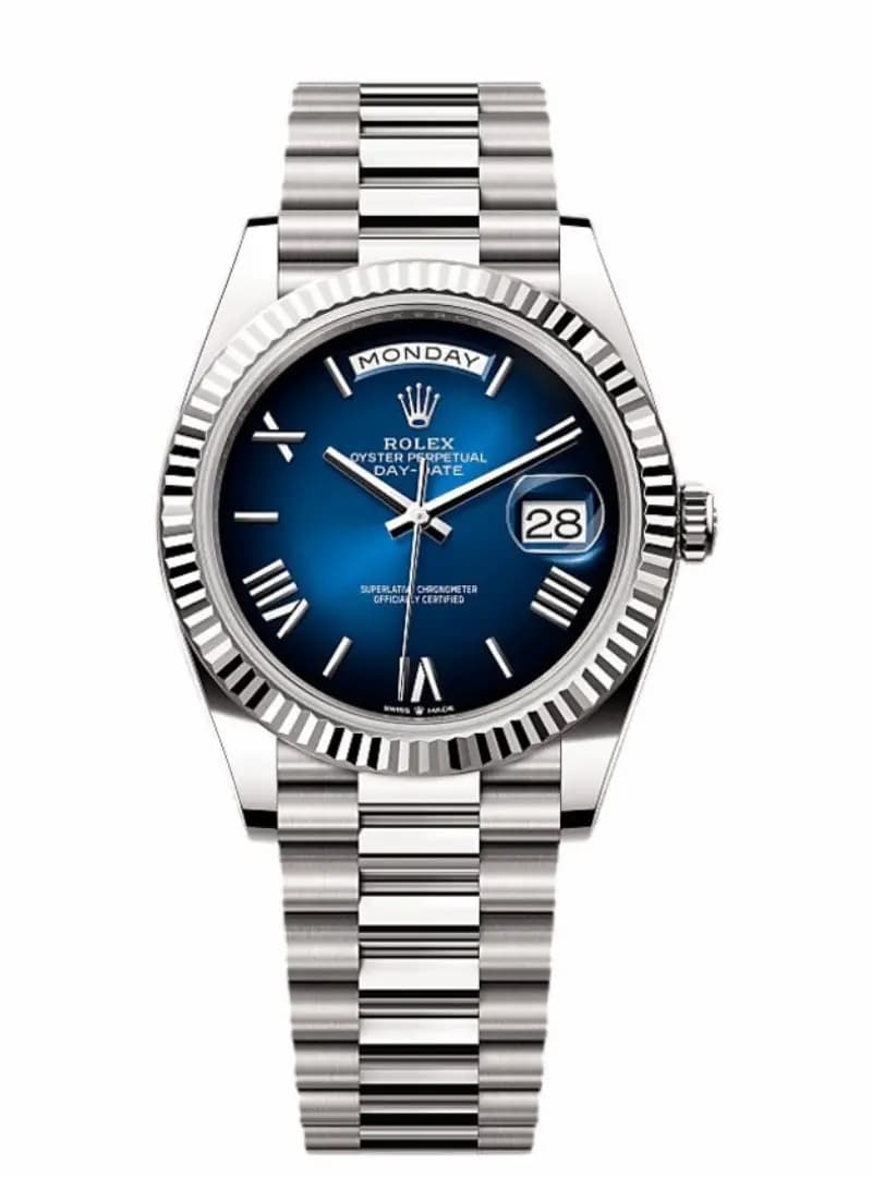 ساعت رولکس دی دیت Rolex Day Date صفحه سرمه ای دور مشکی