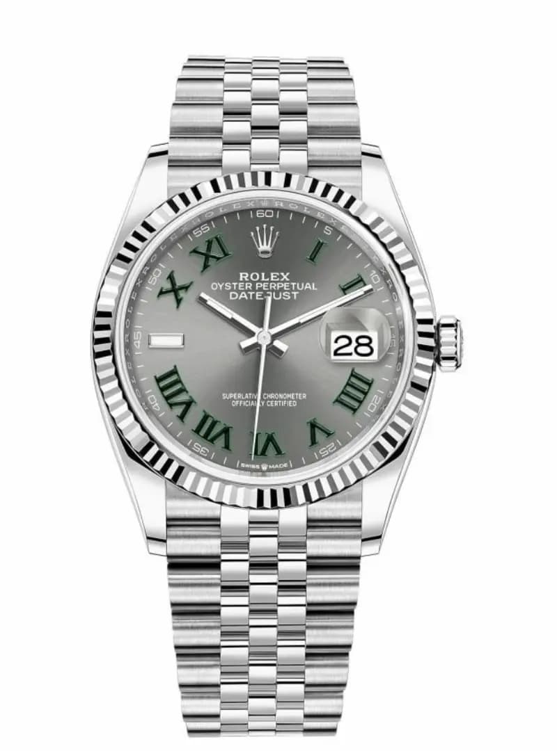 رولکس دیت جاست ویمبلدون Rolex wimbledon نقره ای