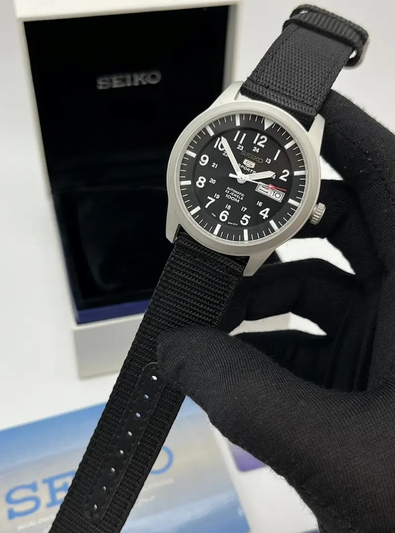 سیکو ۵ خلبانی seiko 5 مشکی — تصویر ۳