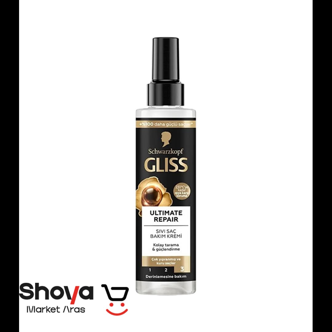 اسپری مو دوفاز گلیس Gliss مدل Ultimate Repair مناسب موهای خشک و آسیب‌دیده حجم 195 میلی‌لیتر