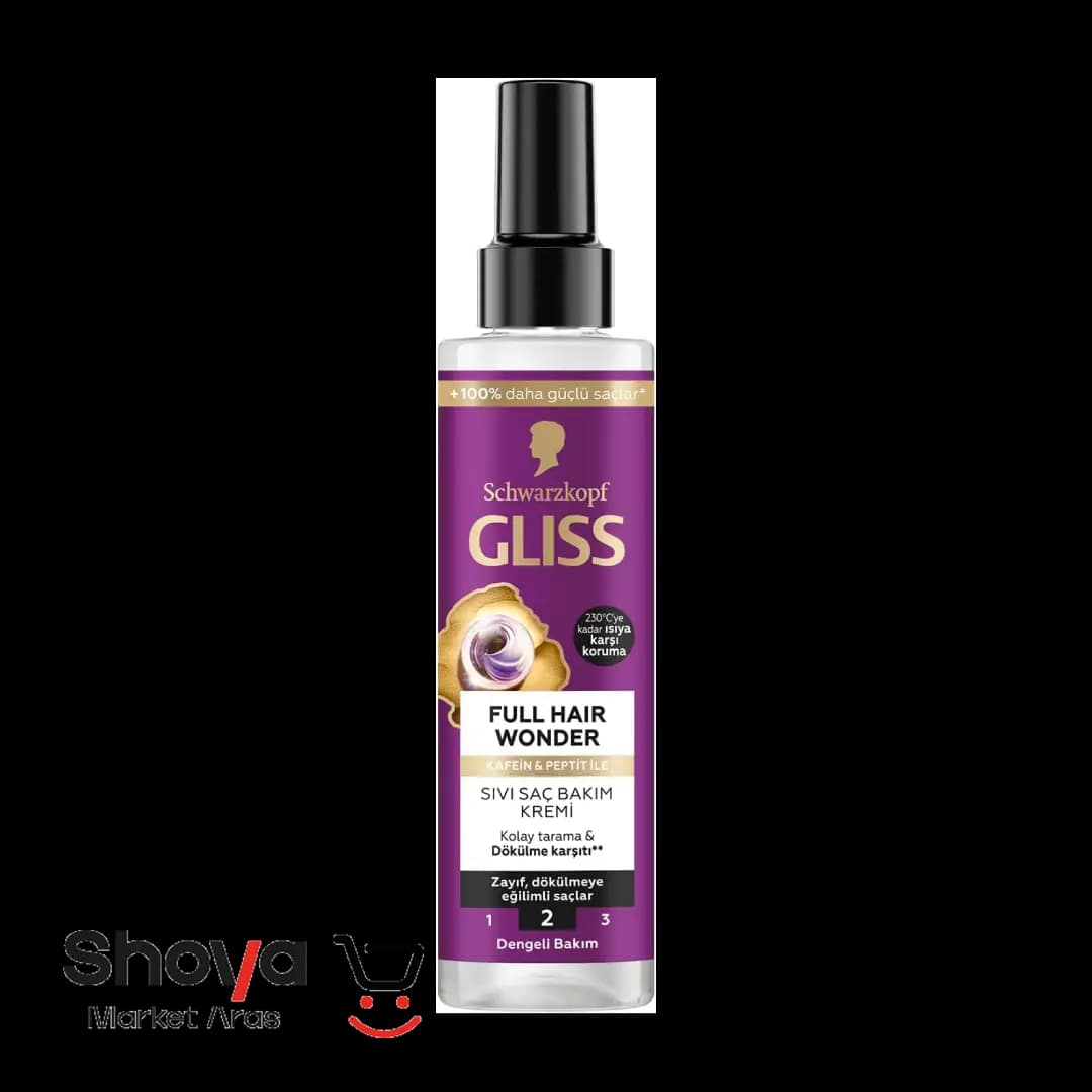 اسپری مو دو فاز گلیس Gliss مدل Full Hair Wonder مناسب موهای ضعیف و شکننده حجم 200 میلی لیتر