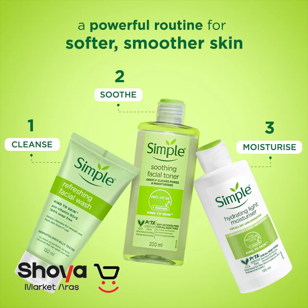 تونر صورت سیمپل Simple مدل Soothing Facial مناسب انواع پوست حجم 200 میلیلیتر — تصویر ۶